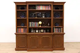 Traditional Vintage Walnut Office Bookcase or Breakfront Cabinet #42664