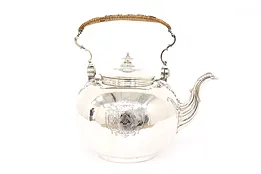 George II Antique 1817 Armorial Sterling Silver Tea Kettle & Stand  #41898