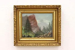 Victorian Antique Mountain Scene Original Oil Painting, Culbertson 14.5" #42083