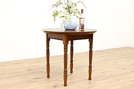 Victorian Carved Oak Antique Flip Top Game or Kitchen Table, Storage #42622
