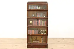 Victorian Antique Oak 5 Stack Office or Library Bookcase, Wernicke #42488