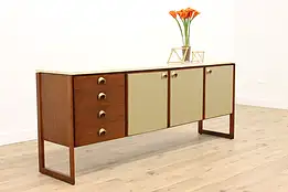 Midcentury Modern Vintage Marble Top Sideboard or Credenza, Jens Risom #38272