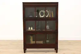 Arts & Crafts Mission Oak Antique 3 Stack Lawyer Bookcase, Macey #42912