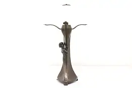 Art Nouveau Style Vintage Bronze Glass Shade Office or Library Lamp #43199