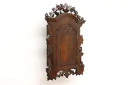 Black Forest Carved Swiss Antique Medicine Chest or Tobacco Cabinet #42894