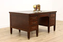 Arts & Crafts Mission Oak Antique Craftsman Office Library Desk Standard #43081