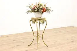 Victorian Antique Onyx & Brass Sculpture Pedestal or Plant Stand, Cherubs #43224