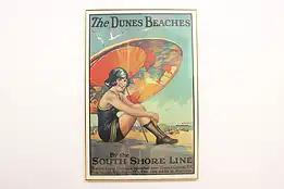 Dunes Beaches Chicago Railroad Vintage Advertising Print 28.5"  #42796