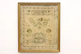 Victorian English Antique Hand Stitched Sampler, Farrington #43161