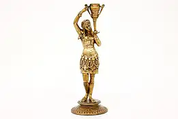 Cleopatra Antique Egyptian Woman Statue Gilt Bronze Sculpture #43136