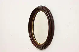 Victorian Antique Carved Walnut Oval  Wall Mirror #43225