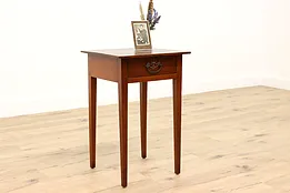 Hepplewhite Antique Farmhouse Cherry Nightstand, End or Lamp Table #42579
