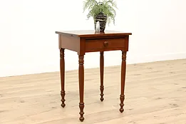 Sheraton Antique 1830s Walnut Farmhouse End or Lamp Table, Nightstand #42577