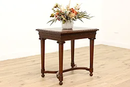 Classical Vintage Carved Mahogany Center, Entryway, Lamp or Hall Table #43246