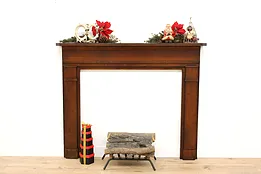Farmhouse Antique Architectural Salvage Carved Pine Fireplace Mantel #42908
