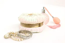 Victorian Antique Dresser, Jewelry or Keepsake Boudoir Jar, Wave Crest #43309