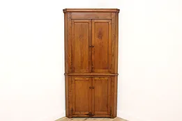 Farmhouse Walnut Corner Cupboard Primitive Ohio Antique 1840 Cabinet #43346