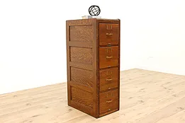 Oak 4 Drawer Antique Office or Library File Cabinet, Library Bureau #43299