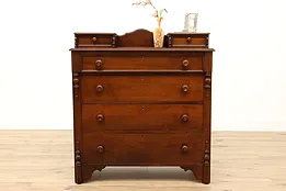 Victorian Walnut Antique Chest or Dresser, Jewelry or Hanky Drawers #37830