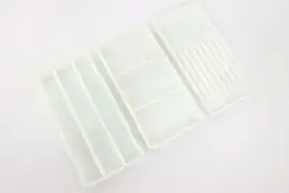 Set of 3 Dentist Antique Milk Glass Dental Trays, Two Rivers WI #43462