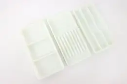 Set of 3 Dentist Antique Milk Glass Dental Trays, Two Rivers WI #43461