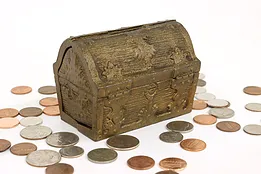 Cast Iron Antique Treasure Chest Coin Bank #43064