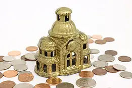 Victorian Painted Cast Iron Antique Palace Coin Bank #43170