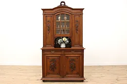 French Antique Music Room or Bar Cabinet, Sideboard, Carved Instruments #36251
