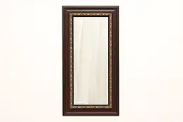 Contemporary Hanging Wall or Hall Beveled Mirror, Leaf Motifs #43473