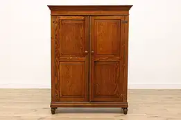 Farmhouse Antique Oak Wardrobe, Pantry Cupboard or Bathroom Cabinet #33921