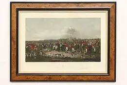 The Bedale Fox Hunt Antique Hand Colored Etching 1842 after Martin 40.5" #42472