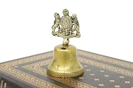 Antique Brass Bell with British Royal Coat of Arms & Motto, Italy  #43525