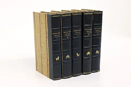 Set of 5 Gold Tooled Leatherbound Vintage Books in Danish, Wied #40462