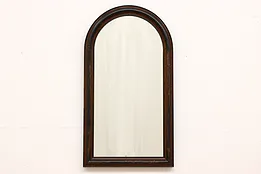 Victorian Antique Carved Walnut Wall Mirror, Arch Top #43478