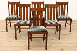 Set of 6 Arts & Crafts Mission Oak Antique Craftsman Dining Chairs #42402