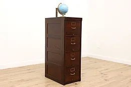 Craftsman Oak Antique 4 Drawer Office or Library File Cabinet, Amberg #40470