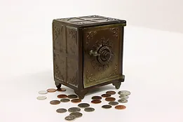 Cast Iron Antique Coin Bank, Combination Lock Safe, Ideal Security #43060