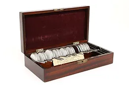 Optometrist Tool Box Vintage Eye Test Kit with Mahogany Box #43615