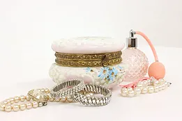 Victorian Antique Dresser, Jewelry or Keepsake Boudoir Jar, Wave Crest #43534