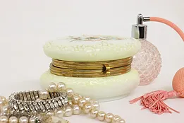 Victorian Antique Dresser, Jewelry or Keepsake Boudoir Jar, Wave Crest #43535