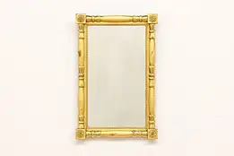 Federal Antique 1820s Carved Gold Leaf Mirror #43517