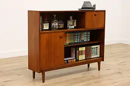 Midcentury Modern Vintage Teak Bar, Display Cabinet, TV Console, Nathan #38998