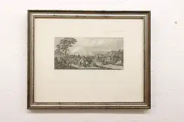 Napoleon Battle of Landsberg Antique Original Engraving, Louvre Stamp 16" #43564