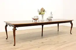 Georgian Design Antique Walnut Dining or Conference Table Extends 11'  #42997