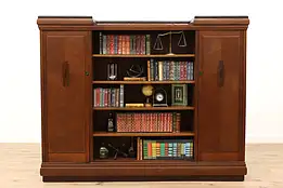 Art Deco Oak & Rosewood Antique Scandinavian Office or Library Bookcase #43543