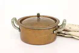 Farmhouse Antique German Copper & Nickel Pot or Kettle, F. W. & J #43612