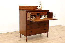 Sheraton Antique Mahogany 1830s Butler Secretary Desk & Dresser #43547