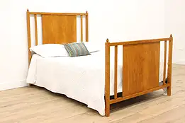 Arts & Crafts Antique Birdseye Maple Full or Double Size Bed #43544