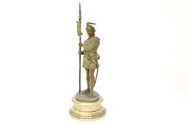 Renaissance Sculpture Antique Guard & Pole Arm Statue #43538