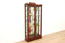 Victorian Antique Cherry Store Display Case, Bar or Collector Cabinet #43650